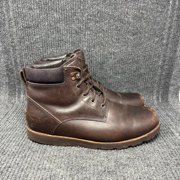 UGG Seton TL Stout Waterproof Leather Sheepskin Boots Brown Mens Size 13 1008146 - Picture 1 of 9